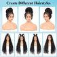 Olymei 360° HD Full Lace Braided Wigs for Women Knotless Boho Braided Wigs Twisted Braid Lace Wig with Baby Premium Synthetic Blended Braid Lace Front Wig Black 36"