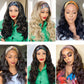Colorful Queen Ombre Blonde Headband Wigs for Black Women Blonde Glueless Body Wave Head Band Wig Long Wavy Wig with Headband 26 Inch