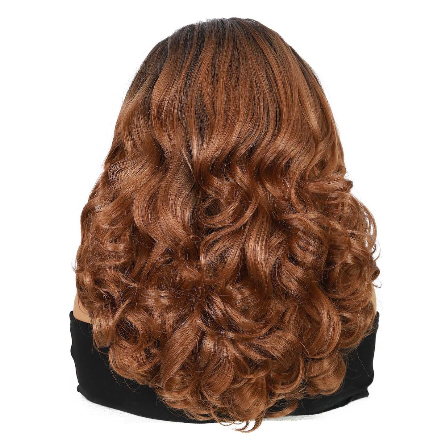 Quantum Love Yaki Curly Headband Wigs for Black Women Kinky Straight Ombre Brown Headband Curly Ends Synthetic Wear and Go Glueless half Wig with Headbands Attached