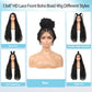 Olymei 13x8'' HD Lace Front Boho Braided Wigs Knotless Braided Wigs for Black Women Box Braid Wig Premium Synthetic Boho Braided Lace Front Box Braided Wig, Natural Black 36 Inch