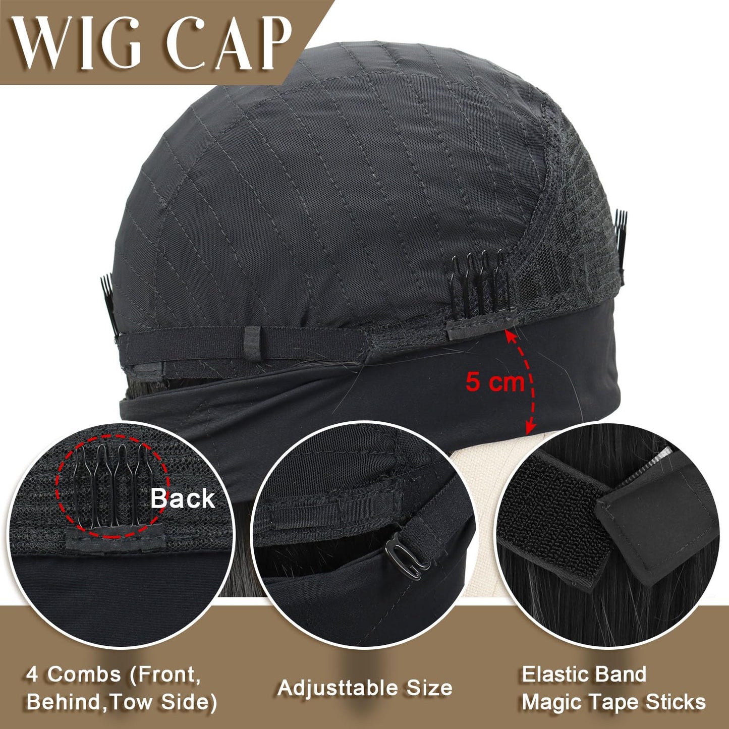 Colorful Queen Glueless Headband Wig Synthetic Long Black Body Wave Headband Wigs for Black Women Natural Looking Wavy Wig Heat Resistant 180% Density(16inch, 1B/H30#)