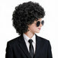 incohair Kids Wig 70s 80s Short Curly Black Wig for Girl and Boy Rock Cosplay Costume Hair Soft Breathable Synthetic Fibers Daily Fashion Party Wig Unisex