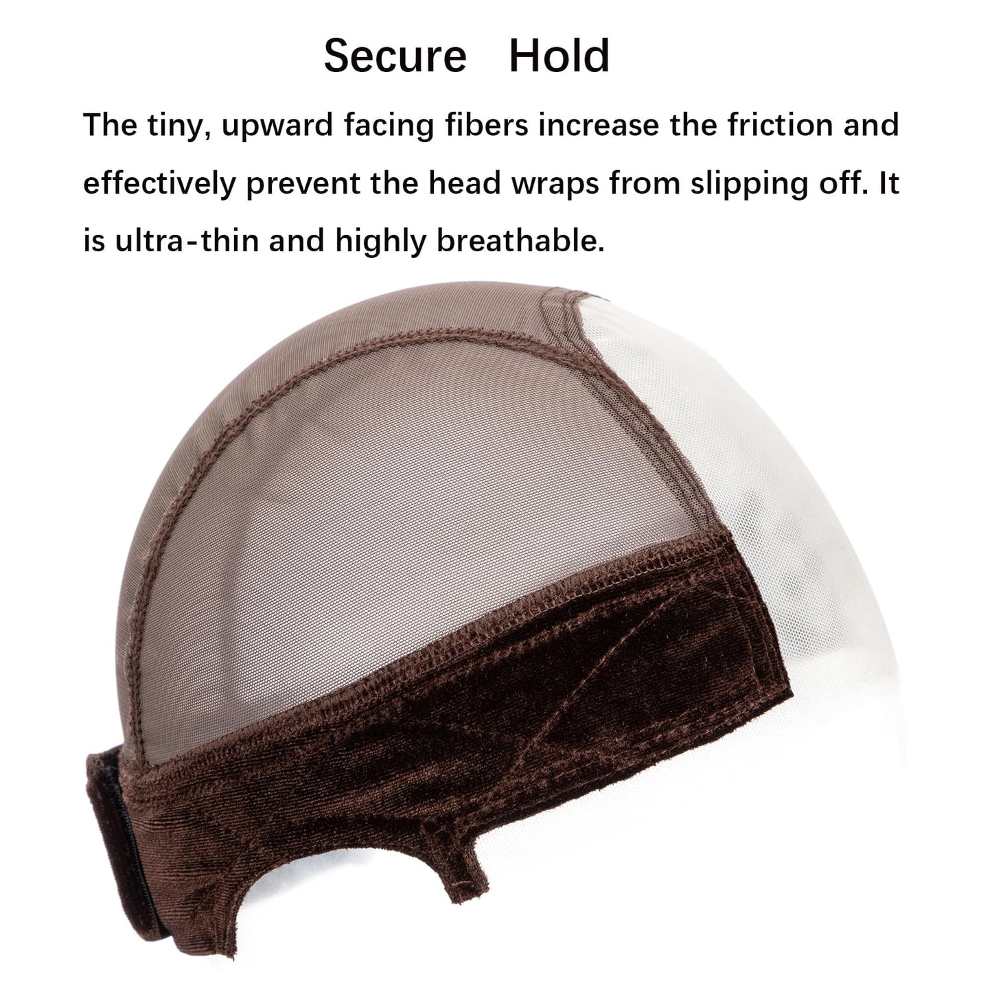 koskusder Lace Wig Caps for Women, Wig Caps with Grip Band for Keeping Wigs in Place, Glueless Wig Grip Cap with 4x5 Transparent Lace Wig Caps, Non-Slip Adjustable Elastic Headband (1pcs-brown)