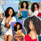 VFFTI Kinky Curly Half Wig Human Hair 200% Density Wear Go Glueless Wigs 3 In 1 Seamless Flip Wig 20 Inch Half Wigs for Black Women Invisible Hairline Beginner Friendly
