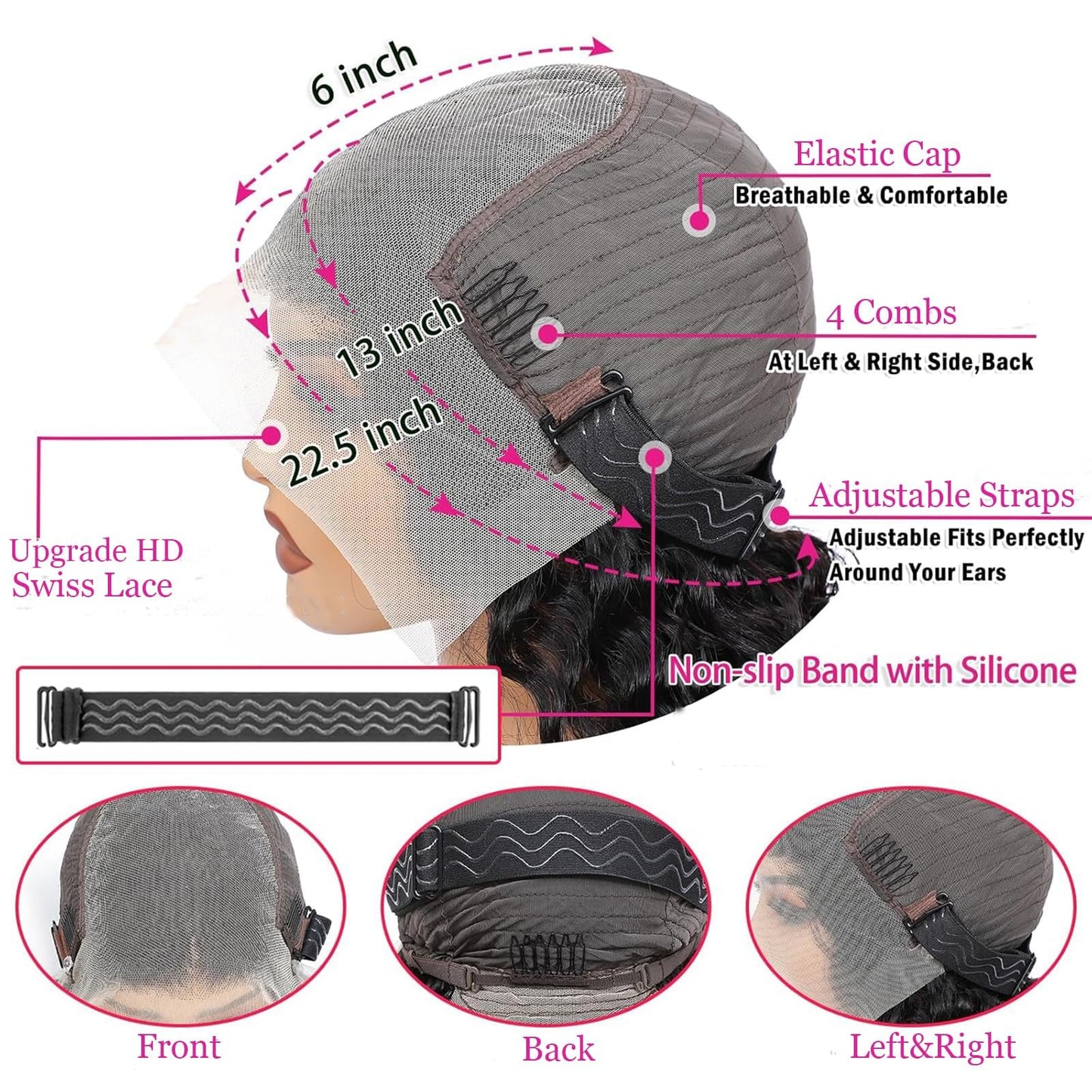 KVFCT 13x6 HD Deep Wave Lace front Wigs Human Hair Pre Plucked 28 Inch Deep Curly Human Hair Wigs for Women Pre Plucked Deep Wave Wigs with Baby Hair