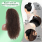 Youthfee Drawstring Ponytail for Women Deep Curly Ponytail Extension Synthetic Mixed with Human Hair Ponytails Dark Brown Afro Kinky Curly Pony for Daily wear,27 Inches