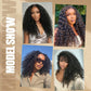 Gearina 22inch Deep Wave Lace Front Wigs Human Hair 200 Density 13x6 HD Transparent Lace Front Wigs for Women Deep Curly Lace Frontal Pre Plucked Wig Human Hair Glueless Wigs Natural Black
