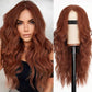 AISI HAIR Auburn Wigs for Women, Long Wavy Lace Hairline Middle Part Synthetic Heat Resistant Wig for Daily Party-26 Inch