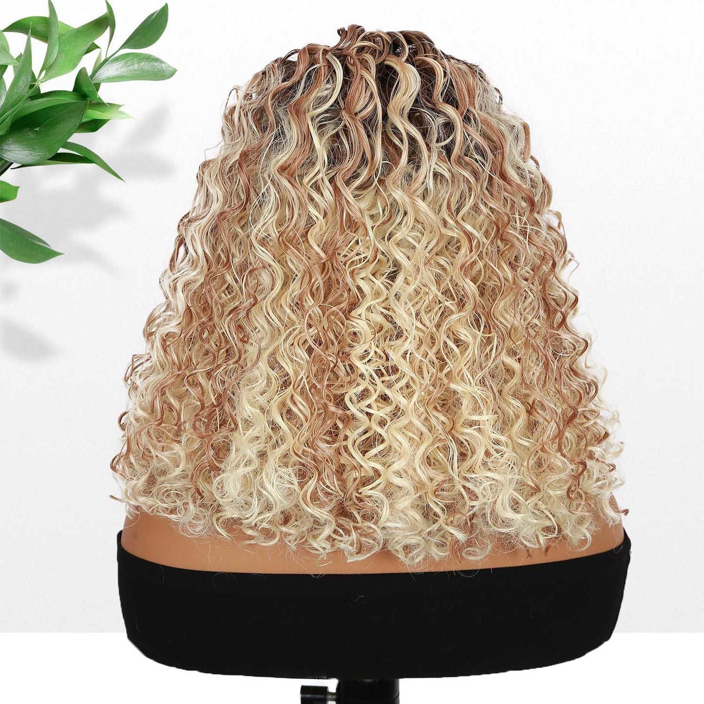 Fancy Hair Braided Wig Cornrow with Curly Hair Wig HD Lace Front with Baby Hair Pre Plucked Glueless Transparent 13x4 Inch Lace Frontal Wig for Black Women (Ombre Blonde, 16 inches)