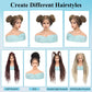 Olymei 360° HD Full Lace Braided Wigs for Women Knotless Boho Braided Wigs Twisted Braids Lace Wig with Baby Hair Premium Synthetic Braided Lace Front Wigs 36" Light Brown