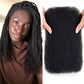 Afro Kinkys Bulk Human Hair, 20 Inch 50g 4C Afro Kinky-Curly Human Hair Bulk for Mini Twist Dreadlocks Extensions Repair Locs Natural Black Quality Cuban Kinky Braiding Hair Extension