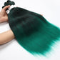 Pre-Stretched Braiding Hair, 20 inch Braiding Hair 8 Packs Ombre Black to Green Professional Soft Yaki Texture,No Itch, Hot Water Setting Hair Extensions for Braids (20in,1B/Green)