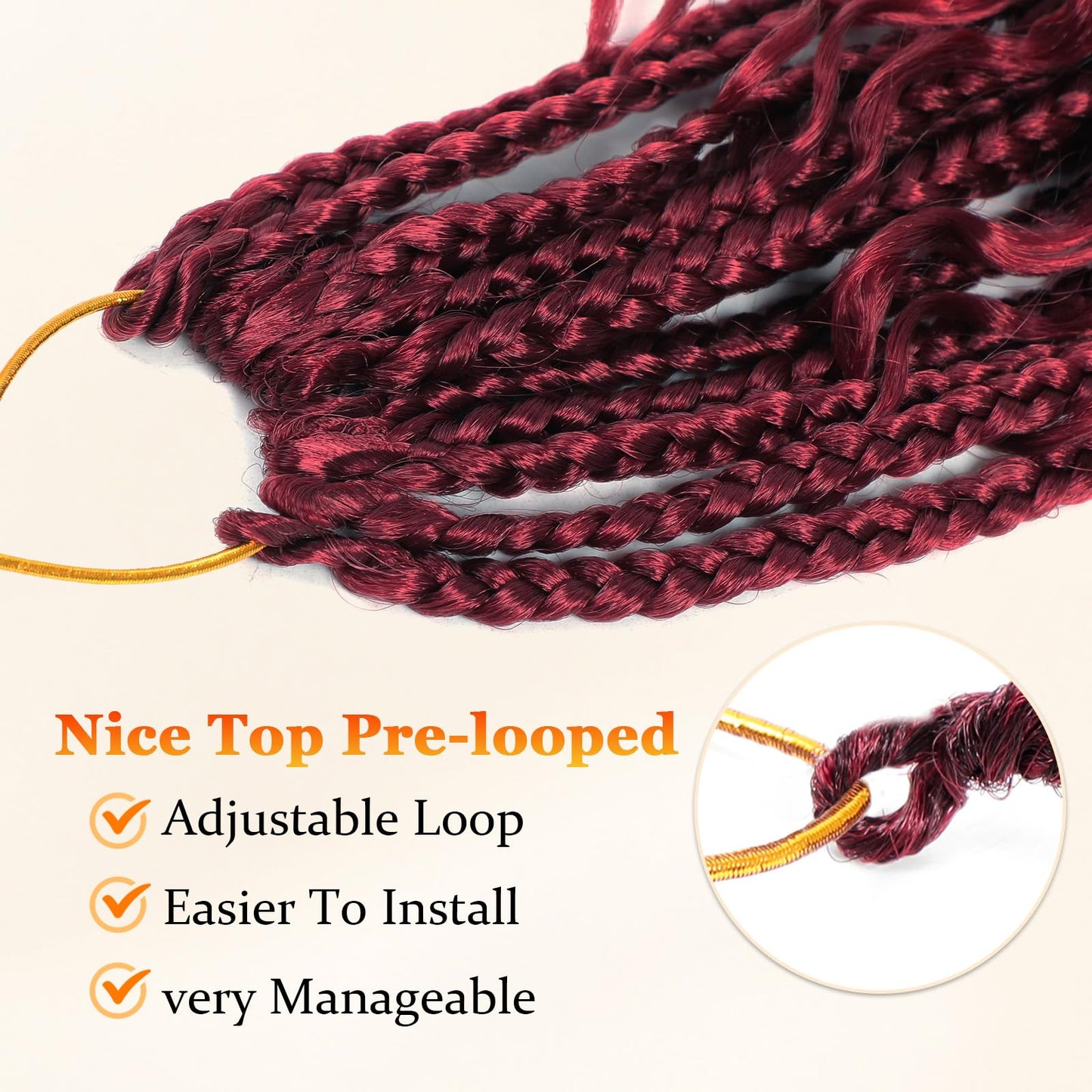 Yewell Goddess Box Braids Crochet Hair 12 Inch Boho Crochet Box-Braids With Curly Ends For Black Women,9 Packs Bohomian Box-Braid Pre Looped Box Braiding(12Inch 9Packs,BUG)