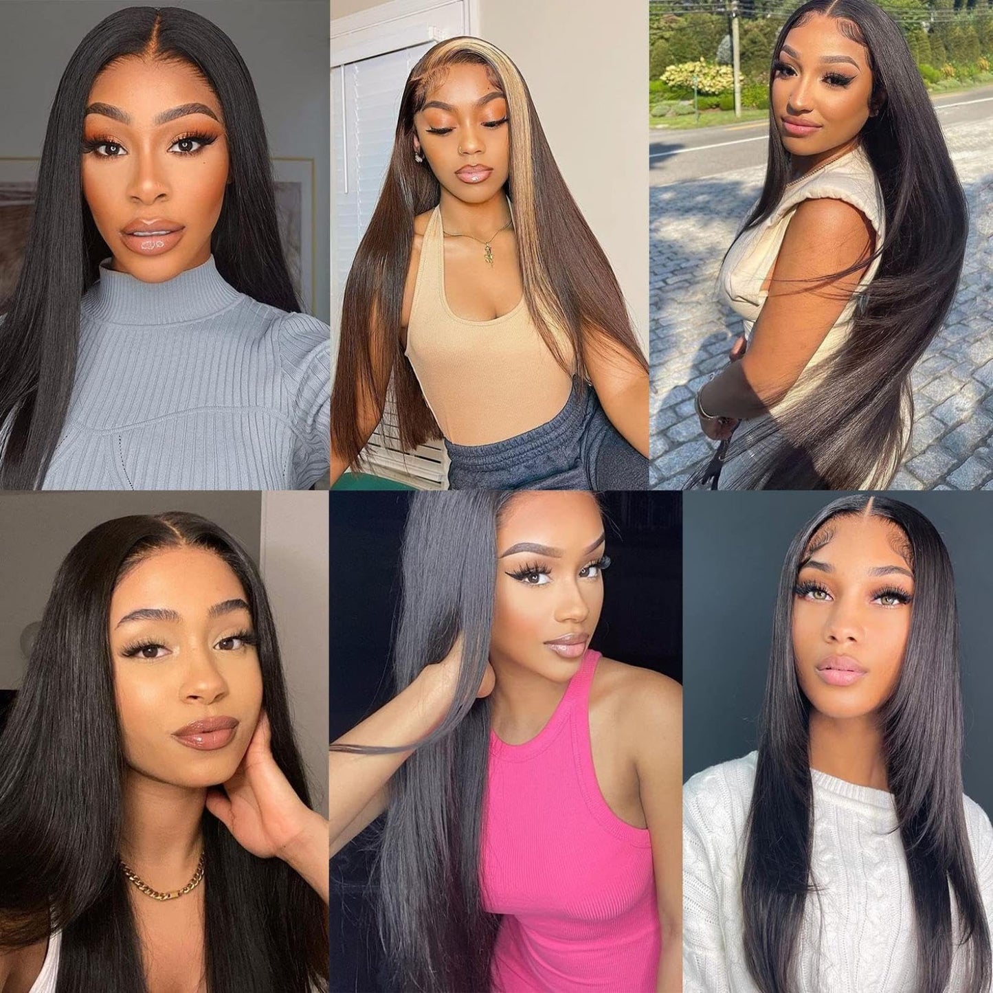 Generic Long Straight Lace Frontal Wigs for Women Pre Plucked Natural Hairline Baby Hair Lace Front Wigs HD Transparent Lace Front Wig, 26 Inch, Black