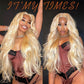 VIPPRETTY Synthetic 13X6 Lace Front Wig 613 Blonde Wig Long Body Wave Synthetic Wigs for Women Transparent Lace Wig with Baby Hair 180% Density Daily Wear Wig 26 inch
