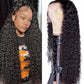 ALYOGA 13x6 Water Wave Lace Front Wigs Human Hair 200 Density Pre Plucked with Baby Hair Water Wave Wigs for Women Glueless Natural Color 24 inch