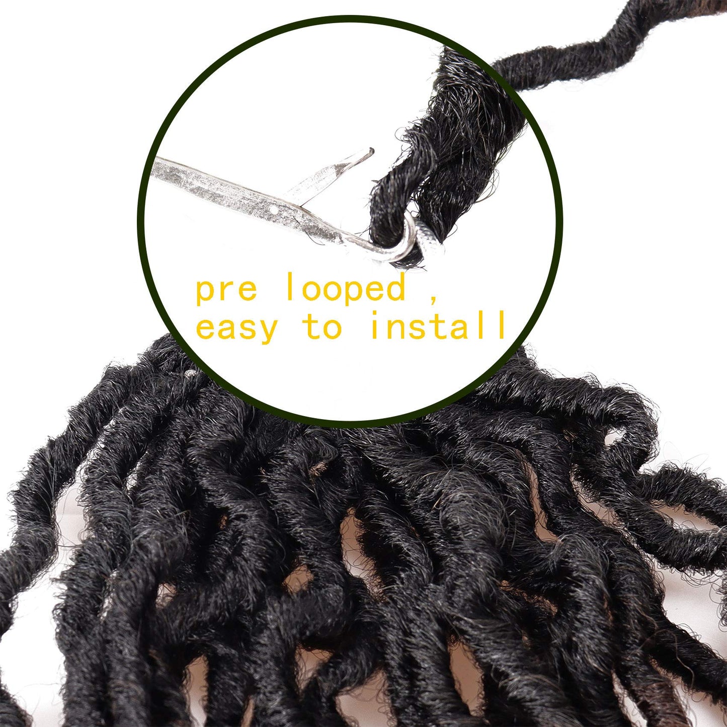 18 Inch Goddess Faux locs Crochet Hair 6 Packs/Lot Soft Gypsy Locs Wavy Crochet Braids Dreadlocks 3 Tone Curly Wavy Twist Braiding Hair Extensions African Roots Braid（#1B/30/27)