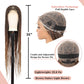 Lexqui 36" Triangle Knotless Braided Wigs for Women Braided Lace Front Wigs Synthetic Hair Box Braid Wig Full Double Lace Braided Wig with Baby Hair Brown Ombre Light Brown