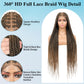 Olymei 360° Hd Full Lace Knotless Braided Wigs for Women Box Braid Wig with Baby Hair Premium Synthetic Long Light Brown Braided Lace Front Wigs 36Inch