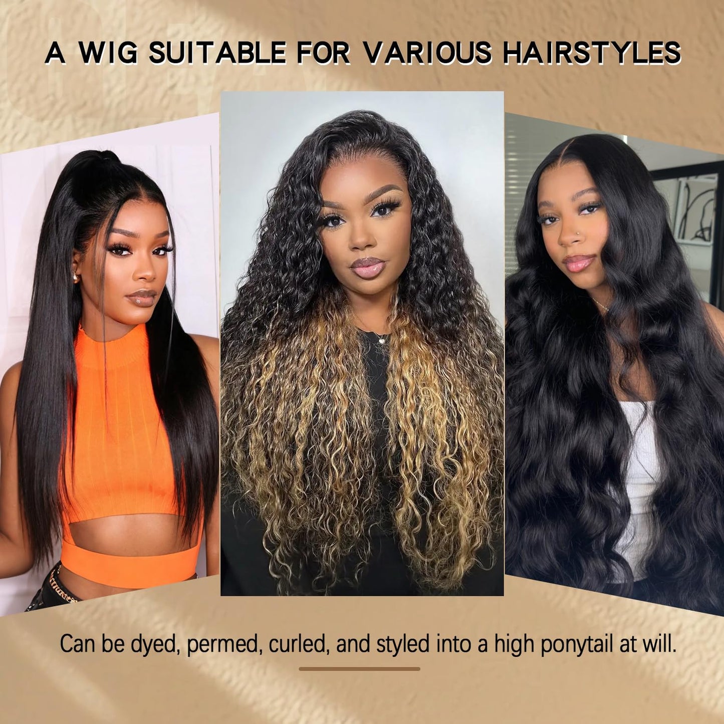 Gearina 32inch Deep Wave Lace Front Wigs Human Hair 200 Density 13x6 HD Transparent Lace Front Wigs for Women Deep Curly Lace Frontal Pre Plucked Wig Human Hair Glueless Wigs Natural Black