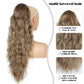 26 inch Drawstring Ponytail Extension for Women, Wavy Pony Tails Hair Extensions, Synthetic Hair Extensions Ponytail for Daily Use (Color: Ash Brown Mixed Beige Blonde)