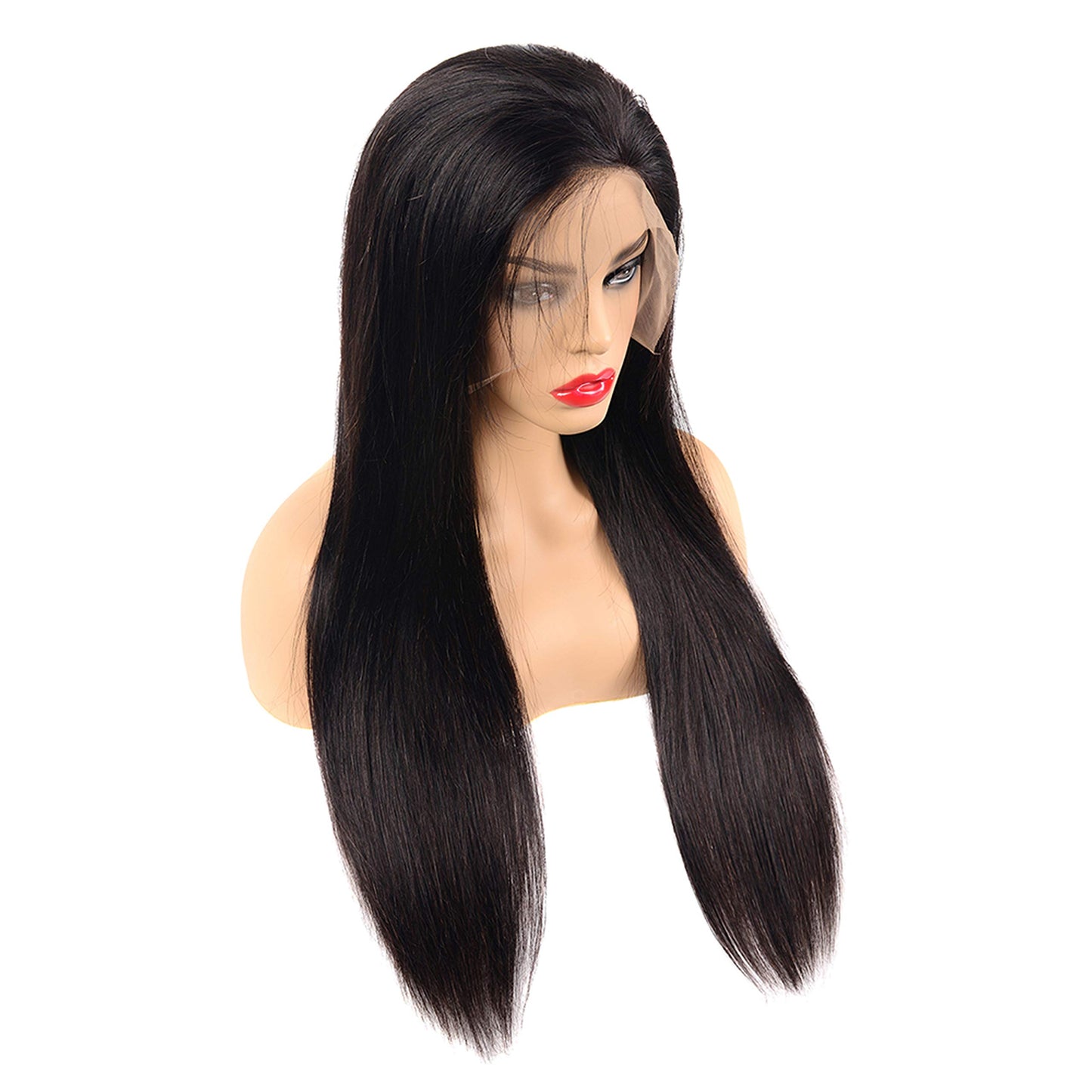 Rapidsflow® 100% Human Hair Swiss Full Lace Wig For Women Remy Human Hair Straight 150% Density Full Lace Wigs for Black Women(30 inch)(Free 2 Wig Cap + Carry Pouch)