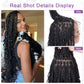 Boho Braided Wigs for Black Women Knotless Box Braids Wig with Curly Ends Double Full Lace Synthetic Glueless Braided Wigs with Baby Hair for Woman Natural Black 32 Inch
