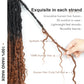 Toyotress Boho Human Hair Locs - 16 Inch 8 Packs Pre-Looped Crochet With Human Hair Curls, Ombre Brown Faux locs With Curly Ends Braiding Synthetic Hair Extensions (16 Inch, 8P-OT30)