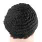 lumeng Afro Toupee PU Base Wig Men 12MM Wave Hair Unit Black Mens Wig 8x10inch Human Hair System 1B# Off Black 360 Curly Replacement Afro Human Hair Pieces