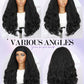 FANCEE Yaki Wavy Headband Wigs Black Kinky Straight Wear and Go Wig with Curly Wavy Ends for Mom on the Go Synthetic Headband Blow Out Style Natural Hair Wig for Black Women