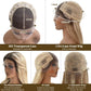 Belaved Wigs Human Hair Highlight Lace Front Ombre 13x4 Straight HD Lace Front Wig Golden Brown to Blonde Balayage Lace Frontal for Women 150% Density Glueless Pre Plucked with Baby Hair 16 Inch