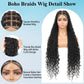 Olymei 360° HD Full Lace Front Knotless Braided Wigs for Black Women Boho Braided Wigs with Baby Hair Box Braid Wig Premium Synthetic Braid Lace Front Wig with Curly End Black 36"