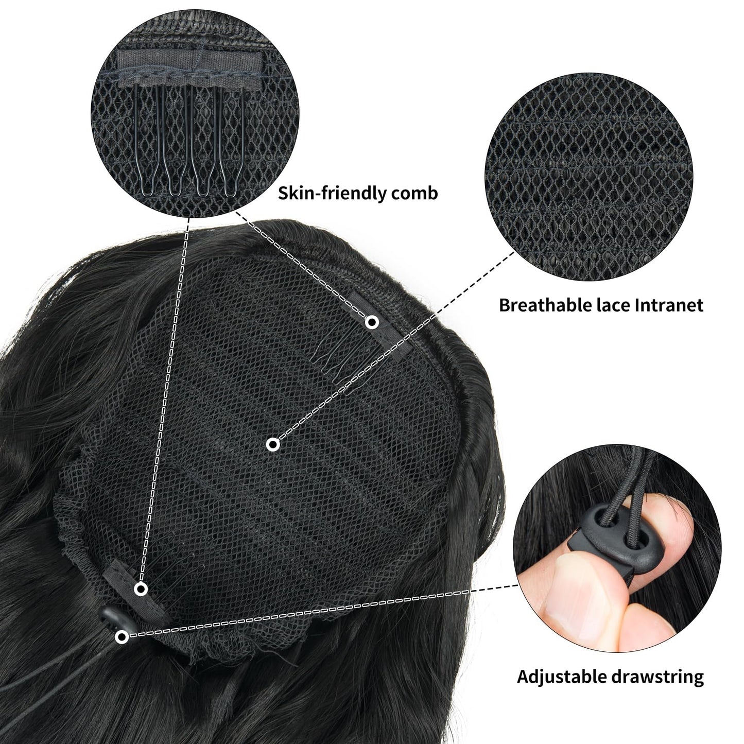 Drawstring Ponytail for Women, 26 inch Long Ponytail Extension, Synthetic Pony Tails Hair Extensions, Hair Extensions Ponytail for Daily Use (Color: Medium Brown)
