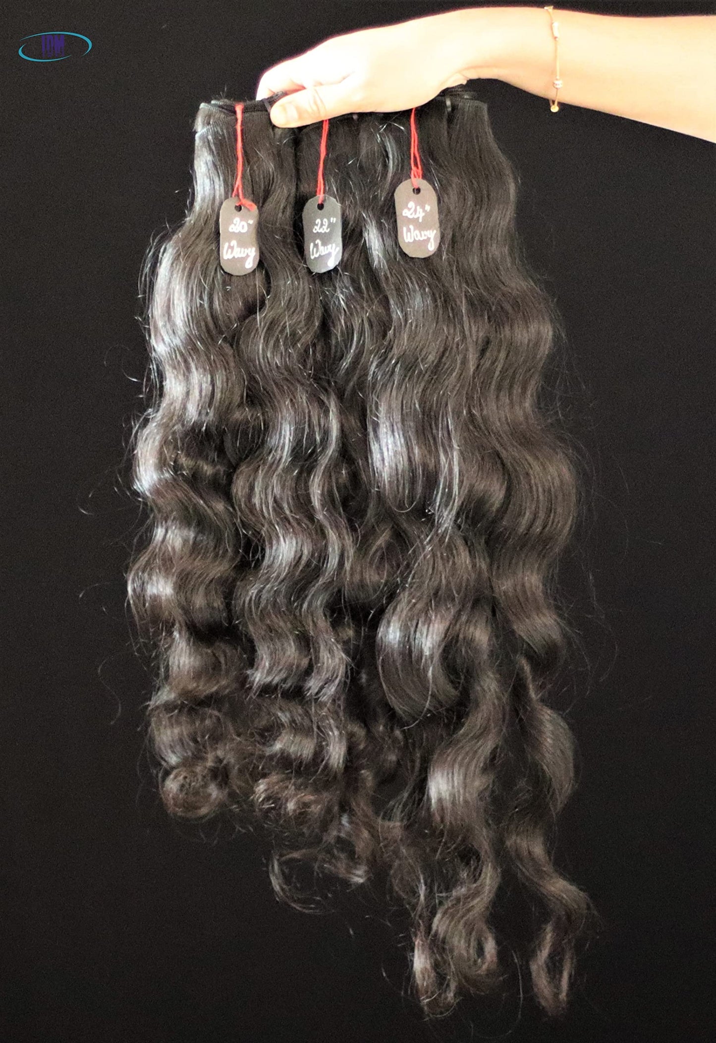 IDM INDIA 3 Bundles of 20” 22” 24” Wavy 100% natural Indian virgin temple raw hair extensions unprocessed and not treated with any kind of chemicals. Single donor raw hair weft bundles