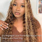 ALYOGA Highlight Wig Human Hair- 200 Density HD Deep Wave Lace Front Wigs, 13x6 Curly Human Hair Wig Pre Plucked 32 inch