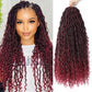 Col Bling 20 Inch 8 Packs Goddess Locs Crochet Hair Natural Looking, Bohemian River Goddess Crochet Braiding Hair Trendy & Edgy Faux Locs Crochet Hair Fashion for Women Kids (#1B/BUG)