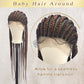 Alebery 36" Full Lace Braided Wigs for Black Women Jumbo Box Braids Lace Front Wig with Baby Hair Lightweight Synthetic Lace Frontal Black Cornrow Twisted Wigs (Brown Mixed Black)