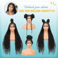 Kalyss HD Full Lace Triangle Knotless Boho Braided Wigs for Women 360 Lace Front Box Braided Wigs with Baby Hair Black Premium Synthetic Knotless Braid Wig 36"
