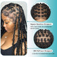 Kalyss HD Full Lace Boho Braided Wigs for Women 360 Lace Front Twist Braided Wigs with Baby Hair Black Premium Synthetic Knotless Braid Wig 36"