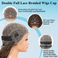 Olymei Boho knotless Braided Wigs for Women Boho Braid Wig Full Double Lace Front Bohemian Box Braid Wig with Baby Hair Premium Synthetic Braided Lace Front Wig 36" Mix Brown and Light Brown