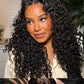 Sunber 4C Kinky Edges Water Wave Human Hair Wigs with Drawstring Bye Bye Knots Pre Cut 7x5 HD Lace Front Water Wave Glueless Wigs Put On and Go Pre Bleached Knots 180% Density 14Inch Beginner friendly
