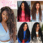 Soft Boho Locs Crochet Hair for Black Women-30 Inch 8 Packs Goddess Faux Locs Crochet Human Hair Feeling Pre Looped with Curly Ends (#350, 30 Inch(Pack of 8))