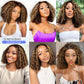Eyefanniy Glueless Wigs Human Hair pre plucked Pre Cut Blonde Highlights Short Curly Bob Lace Front Wigs for Black Women 4x4 Lace Closure Wig with Elastic Band for Beginners 14 Inch