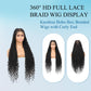 Olymei 360° HD Full Lace Front Knotless Braided Wigs for Black Women Boho Braided Wigs with Baby Hair Box Braid Wig Premium Synthetic Braid Lace Front Wig with Curly End Black 36"
