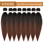 Ubeleco 8 Packs Pre-stretched Braiding Hair,20 Inch Ombre Braiding Hair Professional Soft Yaki Texture, No Itch, Hot Water Setting Hair Extensions for Braids (20in,1B/30)