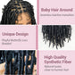 Janyuwool 36" Butterfly Locs Full Lace Knotless Braided Wigs for Black Women Lace Frontal Braid Wig Human Hair Blended Full Double Lace Braided Wig with Baby Hair Lace Front Locs Braids Wig (Black)