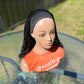 RealWigs 18” Black Headband Braided Wig Box Braids with Curly Tips