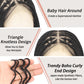 Lexqui 36" 360° HD Full Lace Braided Wigs for Women Box Braid Wig with Boho Curly End Triangle Knotless Braided Wigs with Baby Hair Handmade Synthetic Hair Braided Lace Front Wig Black