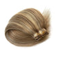 Hair Extensions Clip in Human Hair, Golden Blonde to Light Blonde Highlights Remy Human Hair Clip in Extensions 7 Pieces 70G Double Wefts 14 Inch Clip in Hair Extensions for Fine Hair Women