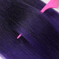 Purple Braiding Hair Pre Stretched 24 inch 3 Packs Braiding Hair Soft Yaki Texture, No Itch, Hot Water Setting Synthetic Hair Extensions for Braids (24in,1B/Purple)